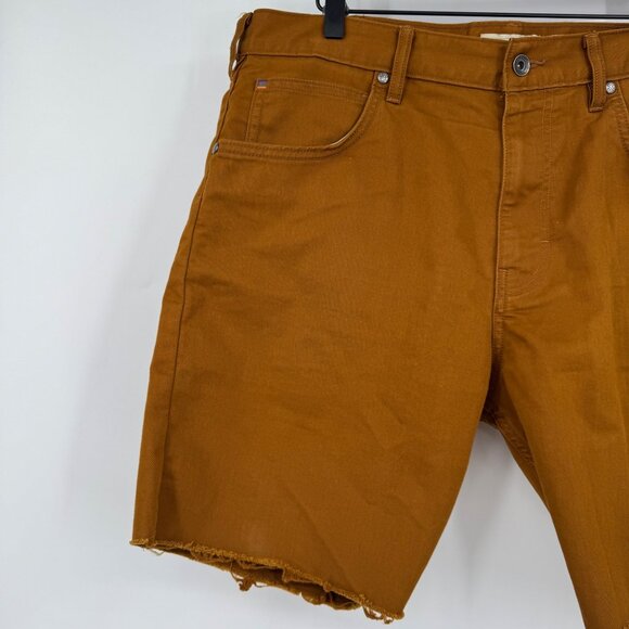 Patagonia men's size 36 were straight fit cut off raw hem worn in brown twill je - Picture 4 of 15